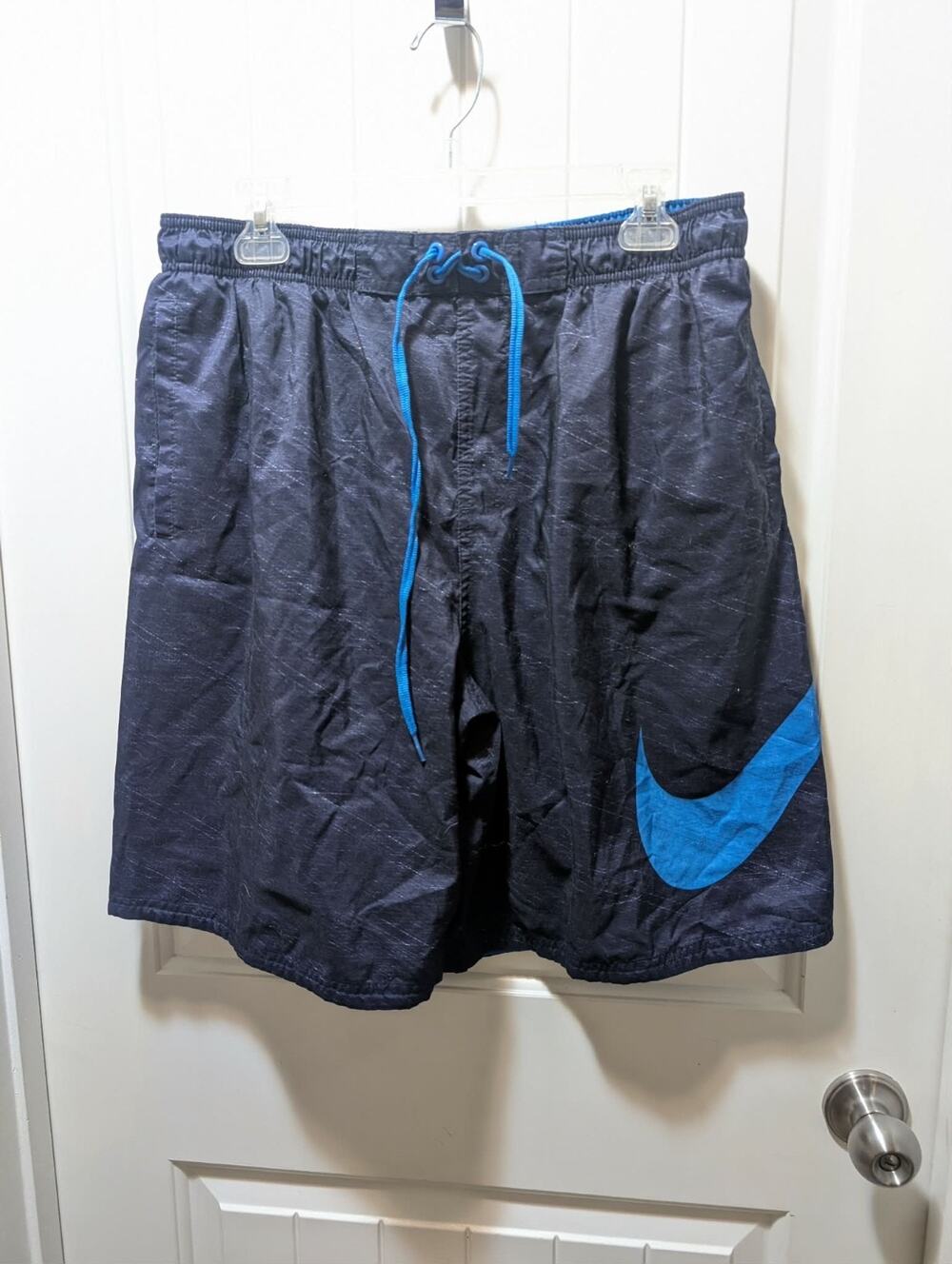 Nike Board Shorts Mens Size XL Swim Trunks Blue Pockets Drawstring Beach Summer
